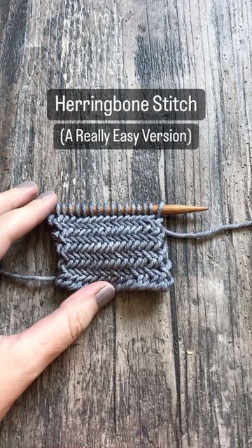 Herringbone Knitting Pattern, Herringbone Stitch Knitting, Herringbone Stitch Tutorial, Learn To Knit, Knitting Basics, Beginner Knitting Patterns, Herringbone Stitch, Seed Stitch, Easy Knitting Patterns