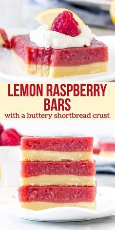 Lemon Raspberry Bars, Raspberry Custard, Raspberry Bars, Desserts Healthy, Raspberry Recipes, Lemon Dessert Recipes, Dessert Bar Recipe, Dessert Aux Fruits, Spring Desserts