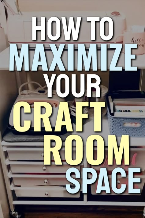 Craft Room Storage Solutions To Maximize Space On A DIY Budget Organizing Craft Room Ideas, Scrapbook Room Organization Work Spaces, Craft Room Shelf Organization, Craft Room Set Up Ideas Work Spaces, Material Storage Ideas, Craft Room Furniture Ideas, Craftroom Storage Ideas Shelves, Small Craft Room Layout Ideas, Budget Craft Room