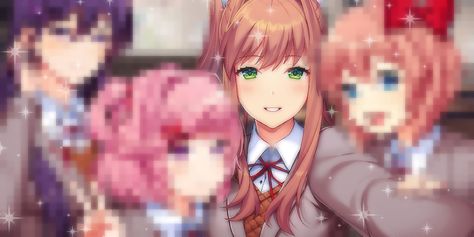 Just Monika, Yandere Simulator Characters, Yandere Girl, Yandere Games, Cute Headers, Twitter Layouts, Pretty Drawings, Header Banner, Doki Doki