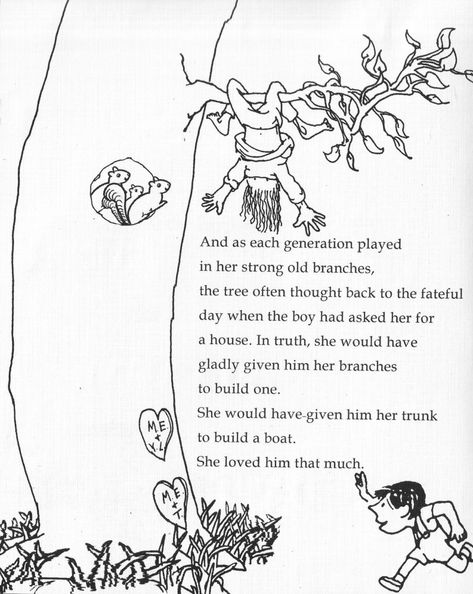 Giving Tree Quotes, Listening Quotes, Ungrateful Kids, Where The Sidewalk Ends, Tree Quotes, Giving Tree, Atlanta Artist, The Giving Tree, Shel Silverstein