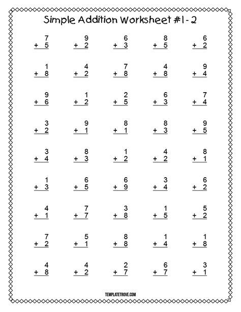 Kindergarten Addition Worksheet - Math Worksheets Printable 8A1 Easy Addition Worksheets Free, Grade 1 Math Worksheets Free Printable, Simple Addition Worksheets Free, 2nd Grade Math Worksheets Free Printable, Basic Addition Worksheets, Worksheet Math, Free Kindergarten Printables, Free Math Printables, Math Fact Worksheets