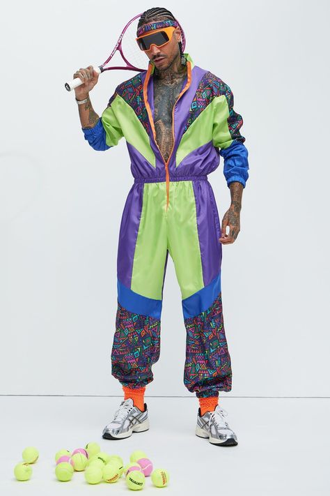 Males's Retro 80's Tracksuit Costume dimension M/L- #80s #Costume #Mens #Retro #Size #Tracksuit Check more at https://howcandothis.com/manstyle/maless-retro-80s-tracksuit-costume-dimension-m-l/ 90s Tracksuit Outfit Men, Space Fashion Men, 80s Athletic Fashion, Track Suits Men, 80s Aerobics Outfit, 80s Fashion Men, Sci Fi Clothing, Space Fashion, Tracksuit Outfit