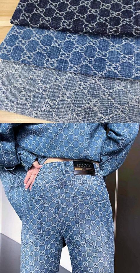 Luxury Monogram, Denim Fabrics, Monogram Outfit, Ladies Denim, Designer Jackets, Food Box, Gucci Monogram, Fashion Articles, Denim Patterns