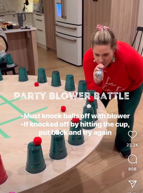 Marshmallow Blow Game, Party Blower Game, Candle Blowing Game, Holiday Party Kids Games, Marshmallow Games, Christmas Olympics, Christmas Minute To Win It, Nye 2024, Kids Holiday Party