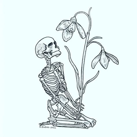 Skeleton And Plants Tattoo, Aesthic Tattoo, Skull Plant Tattoo, Devilish Drawings, Arte Trash Polka, Nasa Spacex, Skeleton Drawings, Skeleton Tattoos, Plant Tattoo