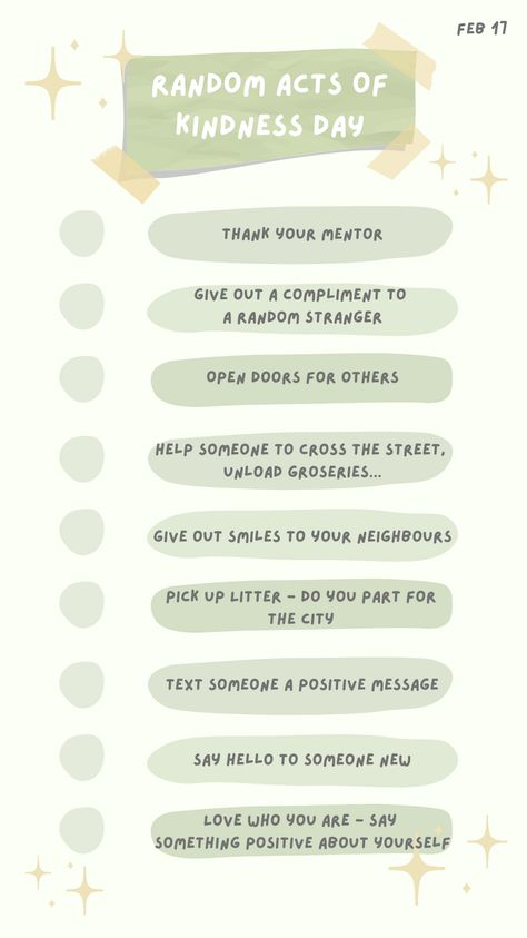 Spread joy on Random Acts of Kindness Day with our checklist of simple yet impactful gestures! From holding the door open for someone to leaving a positive note for a stranger, these acts of kindness can truly brighten someone's day. Let's make the world a little brighter, one small deed at a time! #RandomActsofKindness #SpreadKindness #RAKDay 🌈✨ Thank You Mentor, Random Acts Of Kindness Day, Kindness Day, Small Acts Of Kindness, Door Open, Acts Of Kindness, Positive Notes, Spread Kindness, Someone New