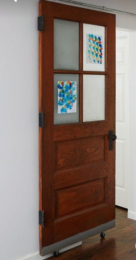 3 Panel Glass Door, Door Alternatives, Repurposed Crafts, Old Wooden Doors, Door Crafts, Office Den, Wooden Garage, Gorgeous Doors, Doors Repurposed