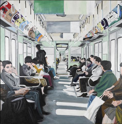 inside train painting Inside Subway Train Drawing, Inside Train Drawing, Train Painting, Transport Art, Train Aesthetic, Train Scene, Drawing Studio, Train Drawing, Train Illustration