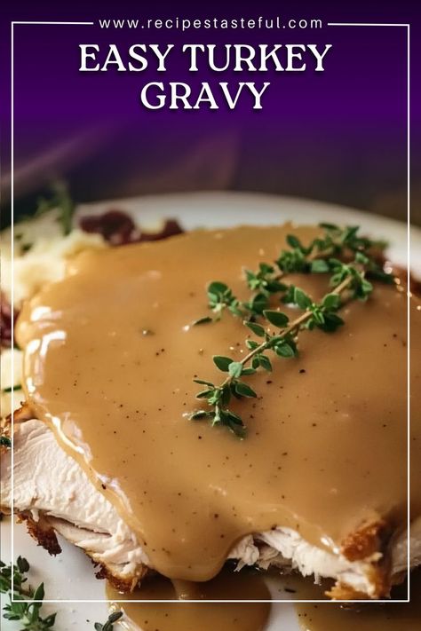 This Easy Turkey Gravy is the perfect smooth and creamy addition to your turkey dinner. Made with turkey drippings, homemade broth, and a simple cornstarch-based thickener, this gravy is flavorful and easy to prepare. It’s the ideal complement for your holiday turkey, mashed potatoes, and more! Easy Turkey Gravy, Turkey Gravy Easy, Gravy For Mashed Potatoes, Homemade Broth, Turkey Broth, Holiday Turkey, Easy Turkey, Brown Gravy, Turkey Gravy