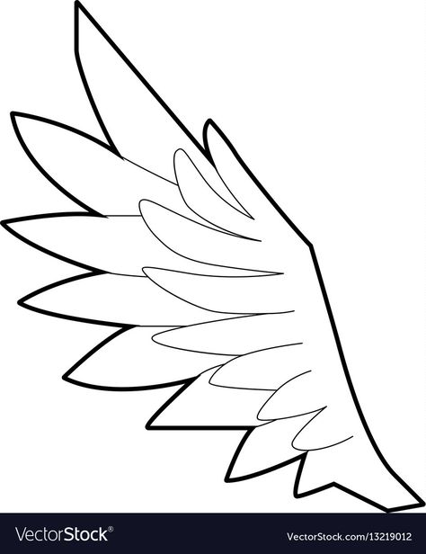 Bird Wing Template, Falcon Wings, Wing Template, Wing Vector, Birds Wings, Wings Icon, Outline Illustration, Bird Wings, Vector Icons