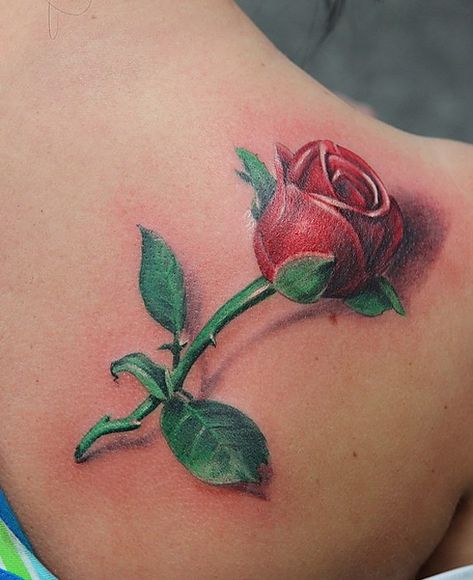 30+ Amazing 3D Tattoo Designs | Cuded 3d Flower Tattoos, 3d Rose Tattoo, A Rose Tattoo, Tato 3d, Rose Tattoo On Back, Amazing 3d Tattoos, Realistic Rose Tattoo, Rose Flower Tattoos, Flower Tattoo Meanings