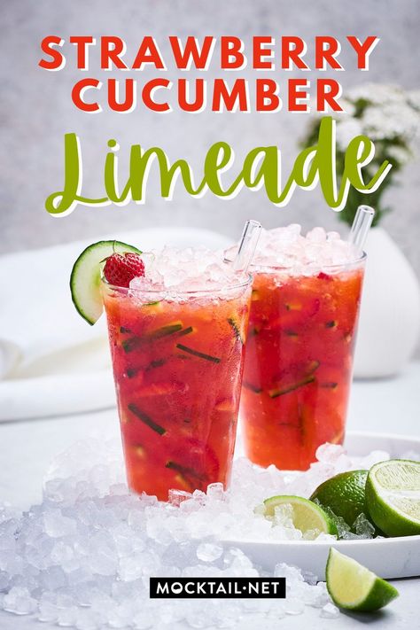 Beat the heat! Our homemade Strawberry Cucumber Limeade recipe is the perfect way to cool off on a hot summer day. We have cracked the PF Changs strawberry cucumber limeade recipe and we are sharing it with you! Our limeade is made with fresh strawberries, cucumbers and limes. Don’t drive all the way to a restaurant just to have a great drink! You can make it right now at home. #strawberry #drink #limeade #refreshing #drinkrecipe #recipe Pf Changs Strawberry Cucumber Limeade, Strawberry Cucumber Limeade, Cucumber Limeade Recipe, Strawberry Limeade Recipe, Cucumber Limeade, Recipe Cucumber, Strawberry Cucumber, Cucumber Drink, Strawberry Drink