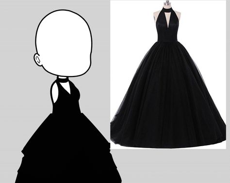 Black dress in gacha club from real life Gacha Black Outfits, Gacha Club Outfit Ideas Black, Gacha Club Outfits Black, Gacha Club Oc Black, Gacha Club Black Dress, Gacha Club Prom Dress Ideas, Black Gacha Club Outfits, Gacha Life Dresses, Gacha Life Outfits Dress