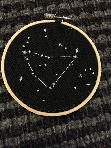 Capricorn Embroidery, Capricorn Constellation, Snitches Get Stitches, Sewing Art, Black Fabric, Constellations, 4 Inch, Cross Stitch, Thread