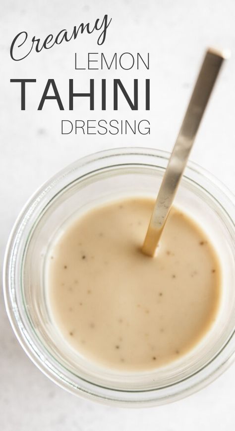 Maple Tahini Dressing, Tahini Salad Dressing, Tahini Dressing Recipe, Veggies Recipes, Vegan Salad Dressing, Lemon Tahini Dressing, Buddha Bowls, Condiment Recipes, Falafels