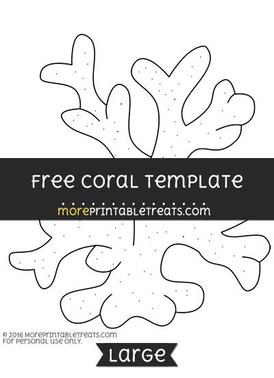 Free Coral Template - Large Coral Reef Template, Coral Reef Template Free Printable, Under The Sea Templates Free Printable, Coral Template Free Printable, Coral Template, Ocean Preschool, Coral Wreath, Scuba Vbs, Toddler Art Projects