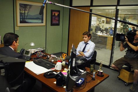 'The Office': The Surprisingly Dark Reason Dunder Mifflin Was Being Filmed for a Documentary Holly Flax, Photo Bank, Hollywood Studio, John Krasinski, Movie Set, Steve Carell, Office Office, Dunder Mifflin, 15th Anniversary