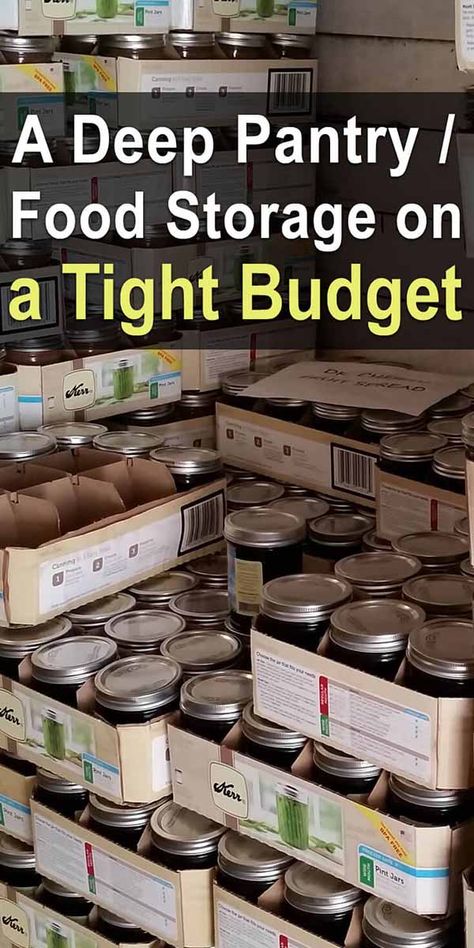 A Deep Pantry / Food Storage on a Tight Budget Prepper Food Storage, Preppers Food Storage, Pantry Food Storage, Survival Food Storage, Deep Pantry, Prepper Food, Preppers Pantry, Emergency Preparedness Food, Pantry Food