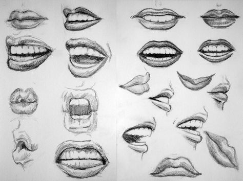 Lips by PMucks on DeviantArt Lips Sketch, Word Drawings, Andrew Loomis, Tree Drawings Pencil, Mouth Drawing, Practice Drawing, Drawing Eyes, Nose Drawing, Sketch Paper