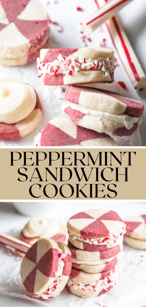 Cookie Recipes Peppermint, Home Made Peppermint Patties, Chocolate Peppermint Christmas Cookies, Peppermint Christmas Treats, Christmas Sandwich Cookies, Mint Cookie Recipes, Mint Christmas Cookies, Peppermint Aesthetic, Christmas Treats Peppermint