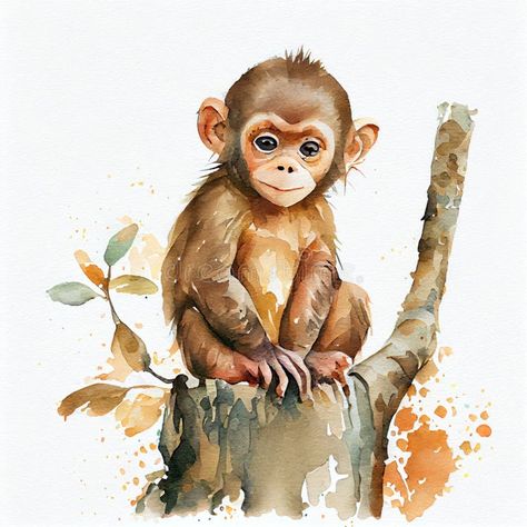 Chimpanzee Photography, Dibujos Toy Story, Face Closeup, Cleveland Metroparks, Nursery Room Art, Baby Animal Drawings, Leaves Watercolor, Watercolor Nursery