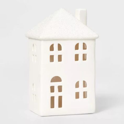 White House Decor, White Ceramic Houses, Houses Decor, Affordable Christmas Decorations, Goose Creek, Neutral Christmas Decor, Putz Houses, Ceramic Houses, Indoor Christmas Decorations