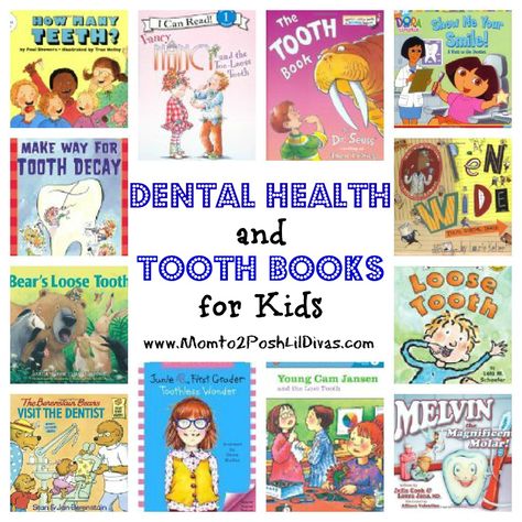 12 Dental Health and Tooth Books for Kids from Mom to 2 Posh Lil Divas Preschool Dental Health, Dental Health Unit, Dental Health Week, Dental Health Preschool, Dental Health Activities, Dental Health Month, Health Unit, Dental Kids, Health Activities