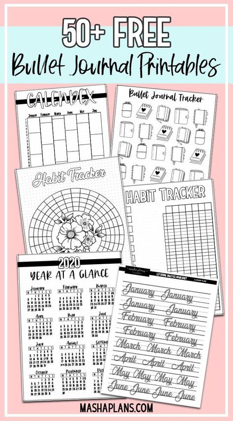 If you're not a very artistic person or your life becomes hectic, free bullet journal printables will make your life easier. These 50+ printables will fill all your needs! #mashaplans #bulletjournal #freeprintables #printables #bujo Online Bullet Journal, Free Bullet Journal Printables, Printables Journal, Artistic Person, Bullet Journal Layout Templates, Planer Organisation, Month Printable, Journal Printables Free, Printable Bullet Journal