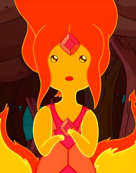 Ginger Characters Cartoon, Flame Princess Icon, Flame Princess Pfp, Char Board, Adventure Time Flame Princess, Fire Princess, Pfp Cartoon, Princess Adventure, Adventure Time Girls