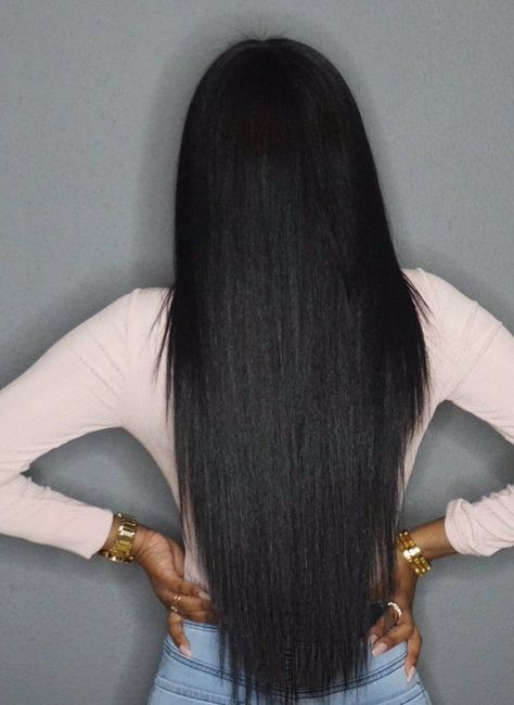 long relaxed hair. waist length Long Hair Goals, Long Relaxed Hair, Black Hair Inspiration, Hair Goal, Straight Hair Bundles, Brazilian Straight Hair, Short Human Hair Wigs, Penteado Cabelo Curto, Long Black Hair