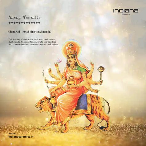 #navratri #garba #dandiya #ninenights #navratrifestival #navratricelebrations #indianaceramica The 4th day of Navratri is dedicated to Goddess Kushmanda. People offer prayers to the Goddess and observe fast and seek blessings from Goddess. 4th Day Of Navratri, Goddess Kushmanda, Navratri Garba, Navratri Festival, Happy Navratri, Indian Gods, The Goddess, Festival