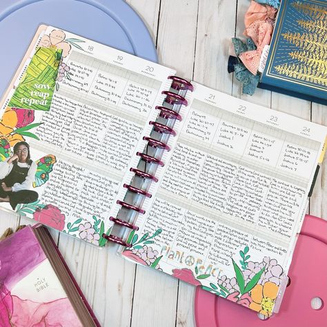 Happy Planner Faith Layout Ideas, Faith Planner Ideas, Happy Planner Faith, Prayer Binder Ideas, Morning Quiet Time, Planner Spread Inspiration, Faith Planner, Binder Ideas, Happy Planner Printables