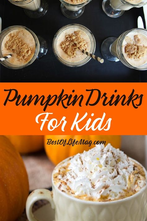 Fall Drinks For Kids, Fall Recipes For Kids, Fun Fall Drinks, Drink Recipes For Kids, Hot Fall Drinks, Drinks For Kids, Coffee Pumpkin Spice, Pumpkin Spice Drinks, Fall Drink Recipes