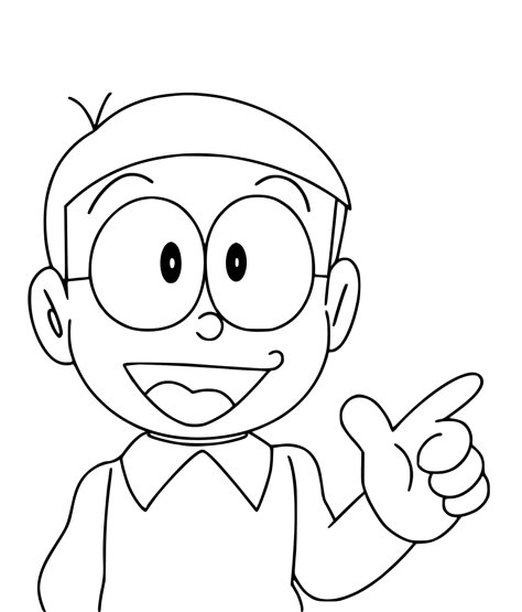 Nobita Nobi Doraemon Coloring Page Doraemon Drawing, Cartoon Art Drawing, Cartoon Pencil, Cartoon Drawings Disney, Easy Cartoon, Disney Drawings Sketches, Easy Drawing Steps, Doremon Cartoon, Doraemon Cartoon