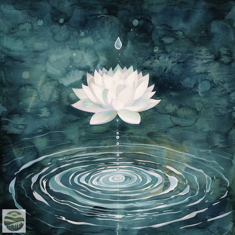 Water Reflection Tattoo, Lotus On Water, Lotus In Water, Water Reflection Art, Lotus Goddess, Water Meditation, Agua Florida, Lotus Artwork, Meditation Nature