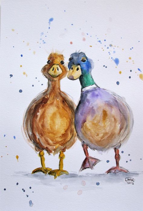 7 Farm Animals Watercolour a90de15e15fc bc46b12 Duck Painting, Bird Watercolor Paintings, Duck Art, Watercolor Paintings For Beginners, Diy Watercolor Painting, Soyut Sanat Tabloları, Party Animals, Watercolor Paintings Easy, Watercolor Painting Techniques