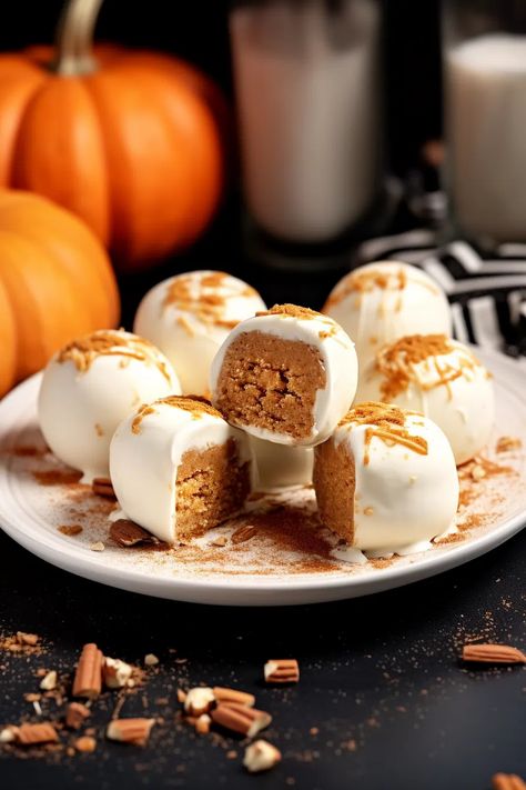 Pumpkin Spice Cheesecake Bites - That Oven Feelin Pumpkin Spice Cake Pops, Corn Coleslaw, Spiced Cheesecake, Creamed Peas And Potatoes, Pumpkin Bites, Spice Cheesecake, Brownie Bites Recipe, Chicken Stuffing, Pumpkin Spice Cheesecake