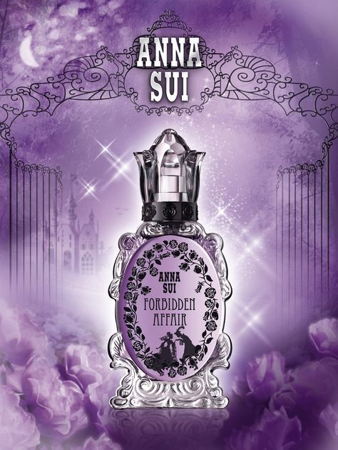 Forbidden Affair Anna Sui Perfume, Makeup Package, Perfume Ad, Perfume Bottle Design, Pretty Perfume Bottles, Beautiful Perfume Bottle, Perfume Design, Beautiful Perfume, Anna Sui