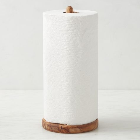 Williams Sonoma Olivewood Paper Towel Holder | Williams Sonoma Summer Cocktail Menu, Wine And Beer Fridge, Wooden Paper Towel Holder, Anthropologie Gifts, Kitchen Counter Organization, Counter Organization, Table Setting Inspiration, Kids Pottery, Summer Tables