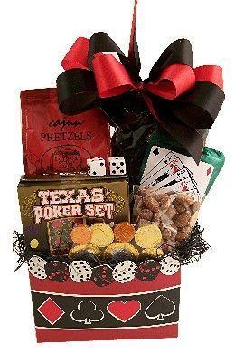 Poker Night Gift Basket- I THINK Large Gift Basket, Gift 21, Auction Basket, Poker Gifts, Cooler Gift, Casino Night Fundraiser, Casino Decorations, Casino Royale Party, Themed Gift Baskets