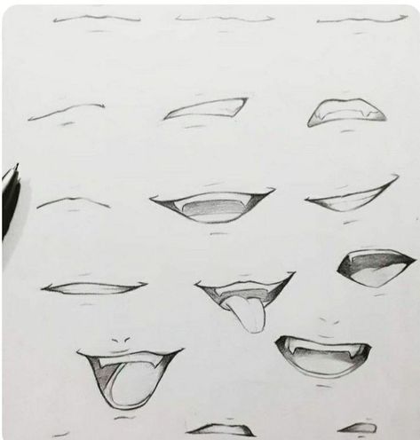 Manga Mouth, Anime Mouth Drawing, Anime Mouths, Smile Drawing, How To Draw Anime Eyes, Mouth Drawing, Eye Drawing Tutorials, Drawing Tutorial Face, Nose Drawing