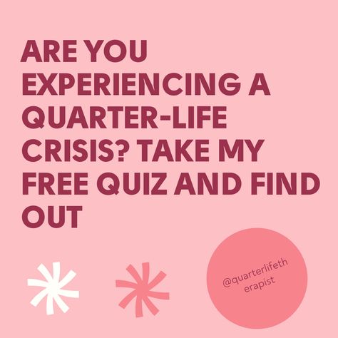 Think you may be going through a quarter-life crisis? Click to take my free quiz to find out AND what you can to not only get through it but to come out the other side thriving. Hint: you don't need to be 25 years old to be going through one! #20something #30something #quarterlife #adulting @adultingishard Quarter Life Crisis Quotes Turning 25, Midlife Crisis Husband, Women Midlife Crisis, When You Feel Lost, Dead End Job, Quarter Life Crisis, Midlife Crisis, Free Quiz, Feeling Trapped