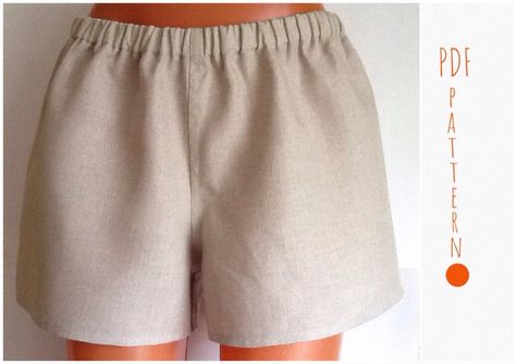 Mens Shorts Pattern, Pattern Shorts, Diy Shorts, Bloomers Shorts, Short Models, Mens Home, Sleep Shorts, Mens Boxers, Linen Short