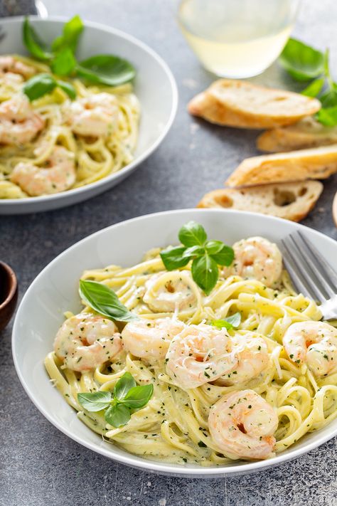 Creamy Pesto Pasta with Shrimp Creamy Pesto Shrimp, Pesto Pasta With Shrimp, Pesto Shrimp Pasta, Shrimp Pesto Pasta, Pasta With Shrimp, Creamy Pesto Pasta, Pesto Shrimp, Creamy Shrimp Pasta, Pesto Pasta Recipes