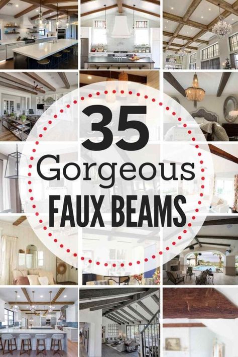 35 gorgeous faux wood beams Fake Beams Ceiling, House Updates Diy, Wood Beams Living Room, Ceiling Beam Ideas, Diy Ceilings, Beam In Kitchen, Ceiling Beams Living Room, Vaulted Ceiling Beams, Beam Ideas