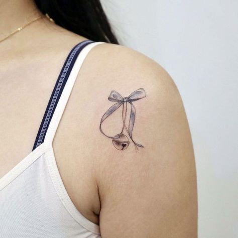 Bells Tattoo, Bell Tattoo Design, Cowbell Tattoo, Small Bell Tattoo, Bell Tattoo Ideas Simple, Bell Tattoo Ideas, Riverside Bell Tattoo, Bell Tattoo, Small Bow Tattoos