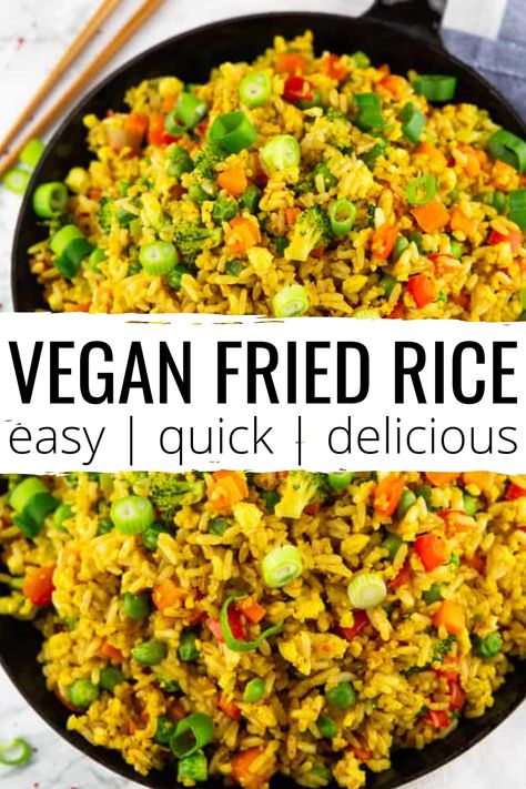 Fried Rice With Tofu, Vegan Rice Dishes, Fried Rice Recipes, Becoming Vegan, Healthy Fried Rice, Vegetable Fried Rice Recipe, Rice Dishes Easy, Vegan Fried Rice, Rice Recipes Vegan