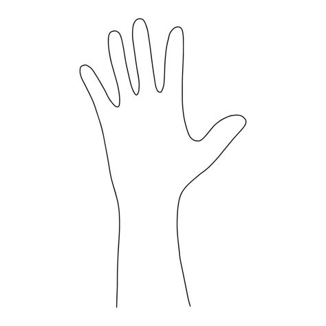 Hand Drawing Outline, Hand Outline Drawing, Outline Drawing Ideas, Hand Black And White, Hand Outline, Finger Hands, Outline Drawing, Monochrome Design, Outline Drawings