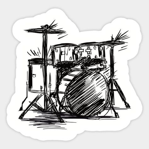 Drum Set Painting, Drummer Sketch, Drums Sketch, Drum Set Drawing, Drum Drawing, Music Sketch, Boy Sketch, Drum Set, Hard Hats